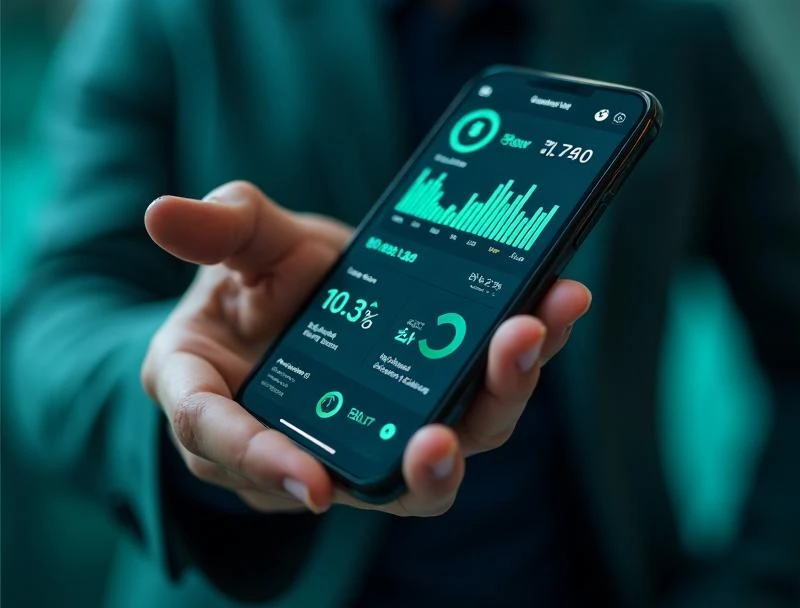 Intelitor mobile app showing live security monitoring and device health alerts